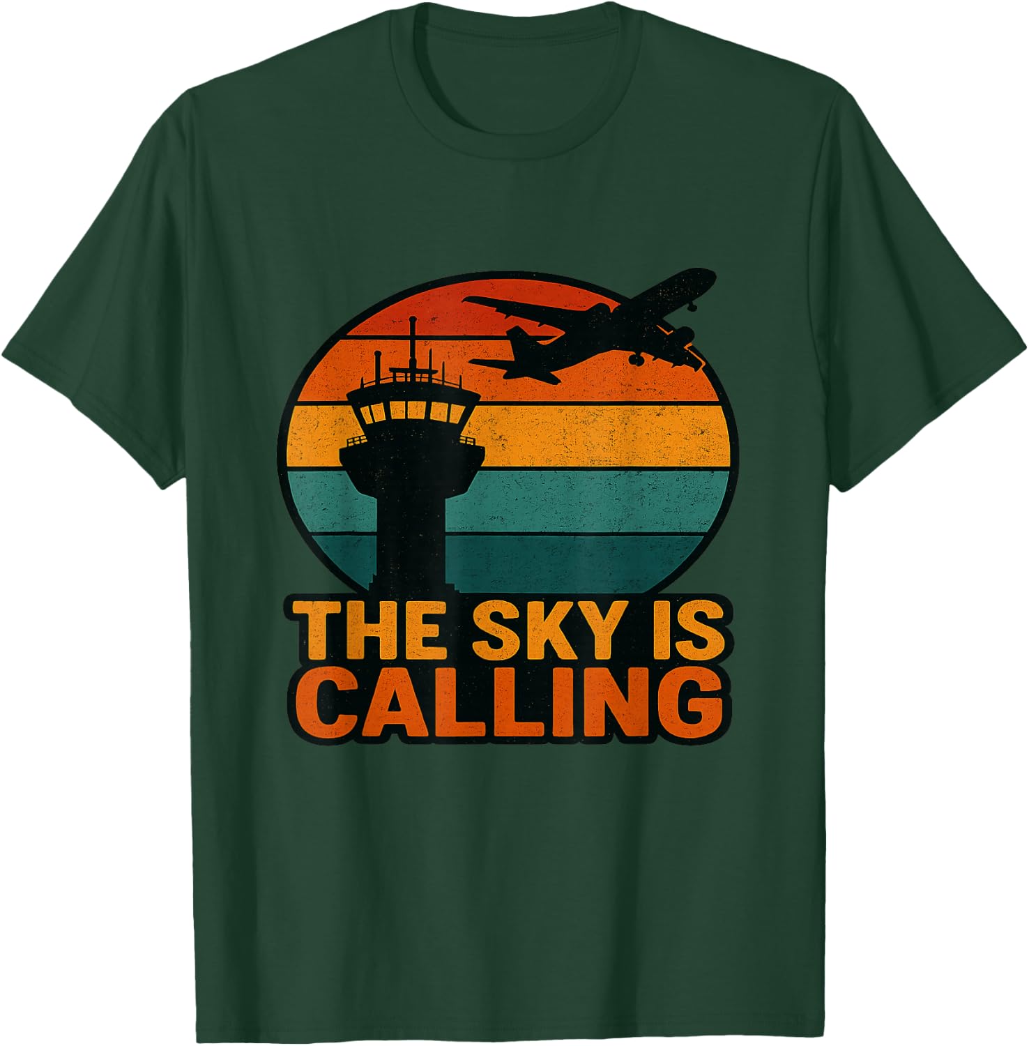 The Sky is Calling Airplane Aviation Pilot Plane T-Shirt - T-Shirt | Forest