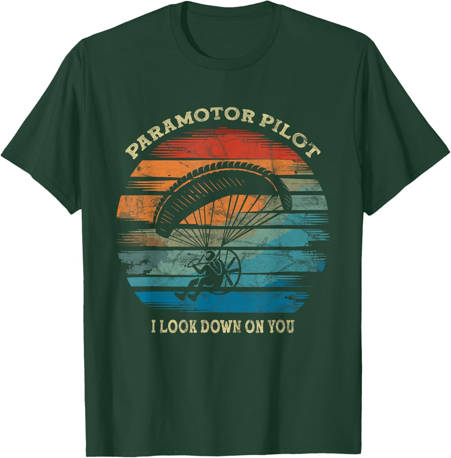 Paramotor Motor Glider Flying Hanging Gliding Paraglider T-Shirt - T-Shirt | Forest