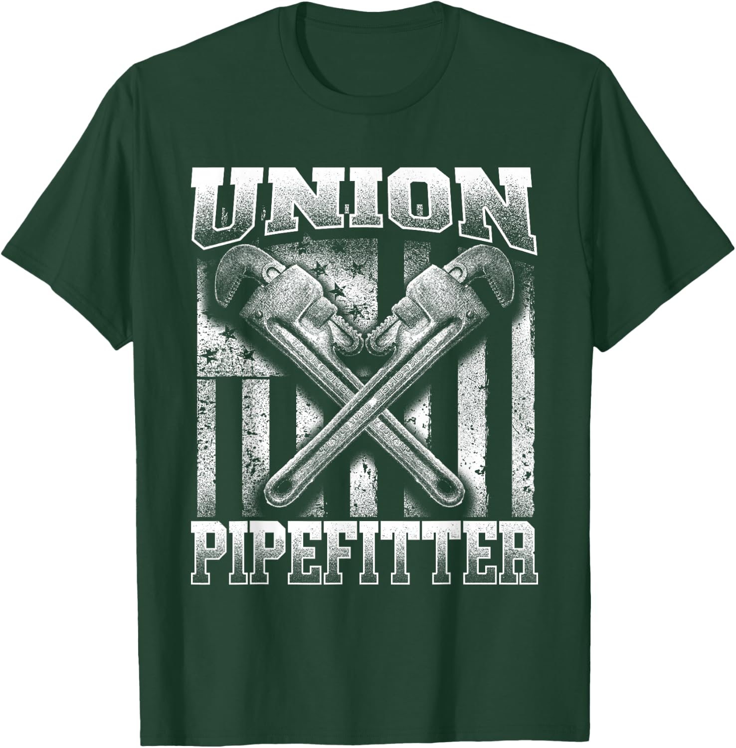 Union Pipefitter - Pipe Fitter Plumber Plumbing Steamfitter T-Shirt - T-Shirt | Forest