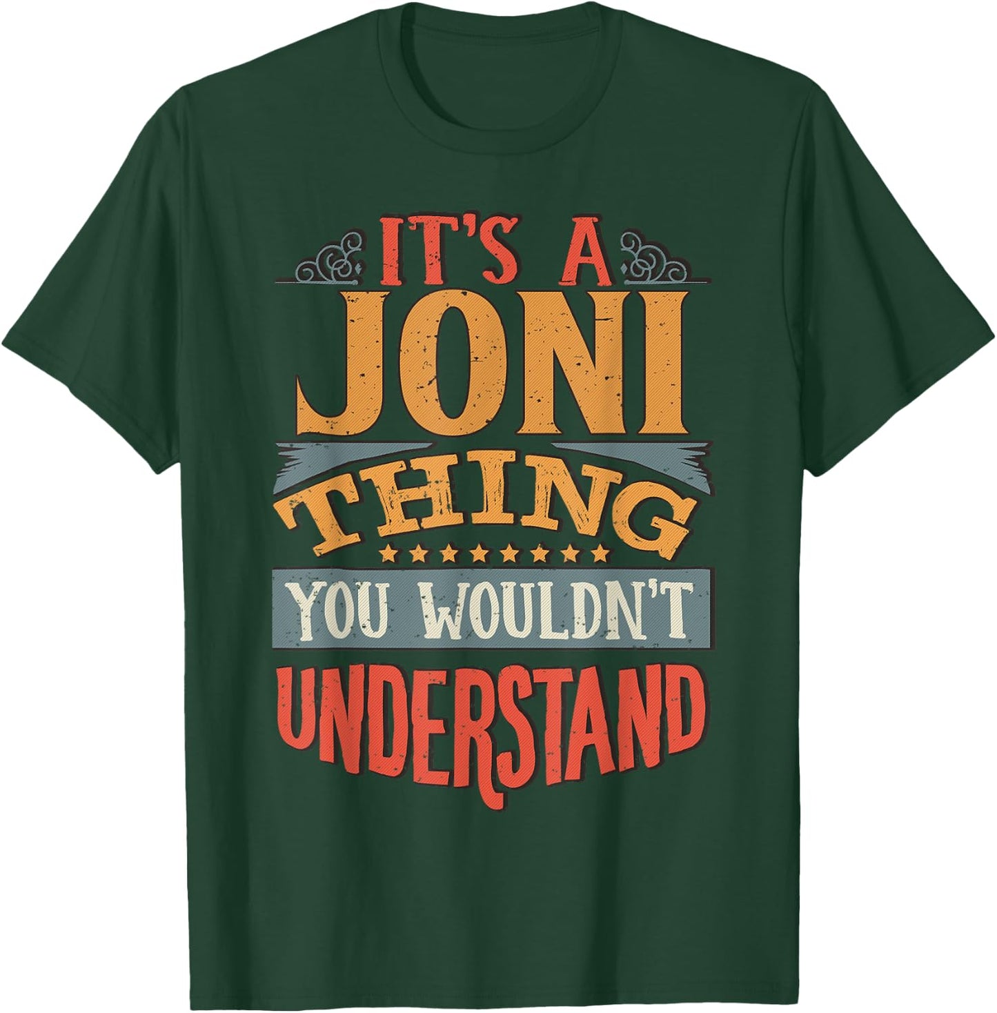 Joni Name Gifts By Vnz Women's Black Classic Fit Modern Short Sleeve T-Shirt - T-Shirt | Forest