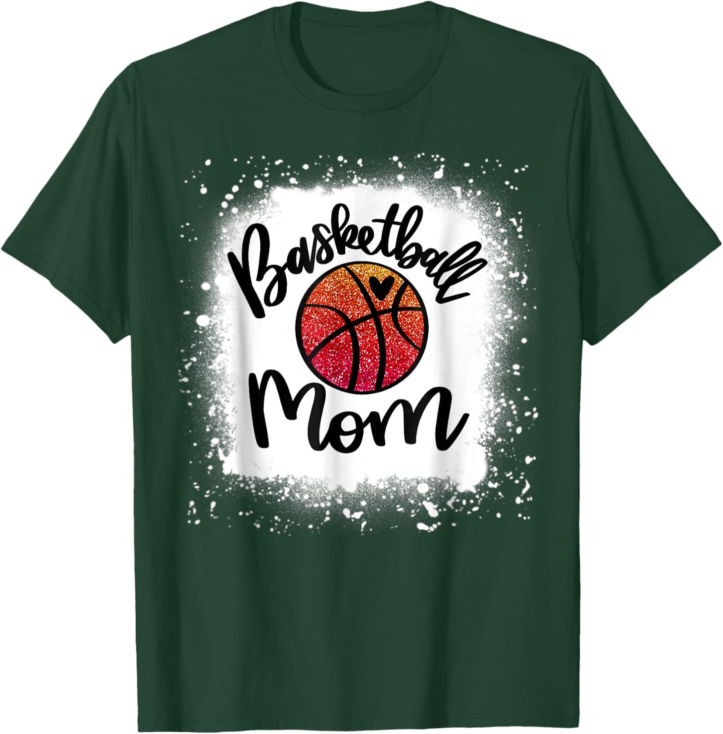 Leopard Bleached Basketball Mom Game Day Gift T-Shirt - T-Shirt | Forest