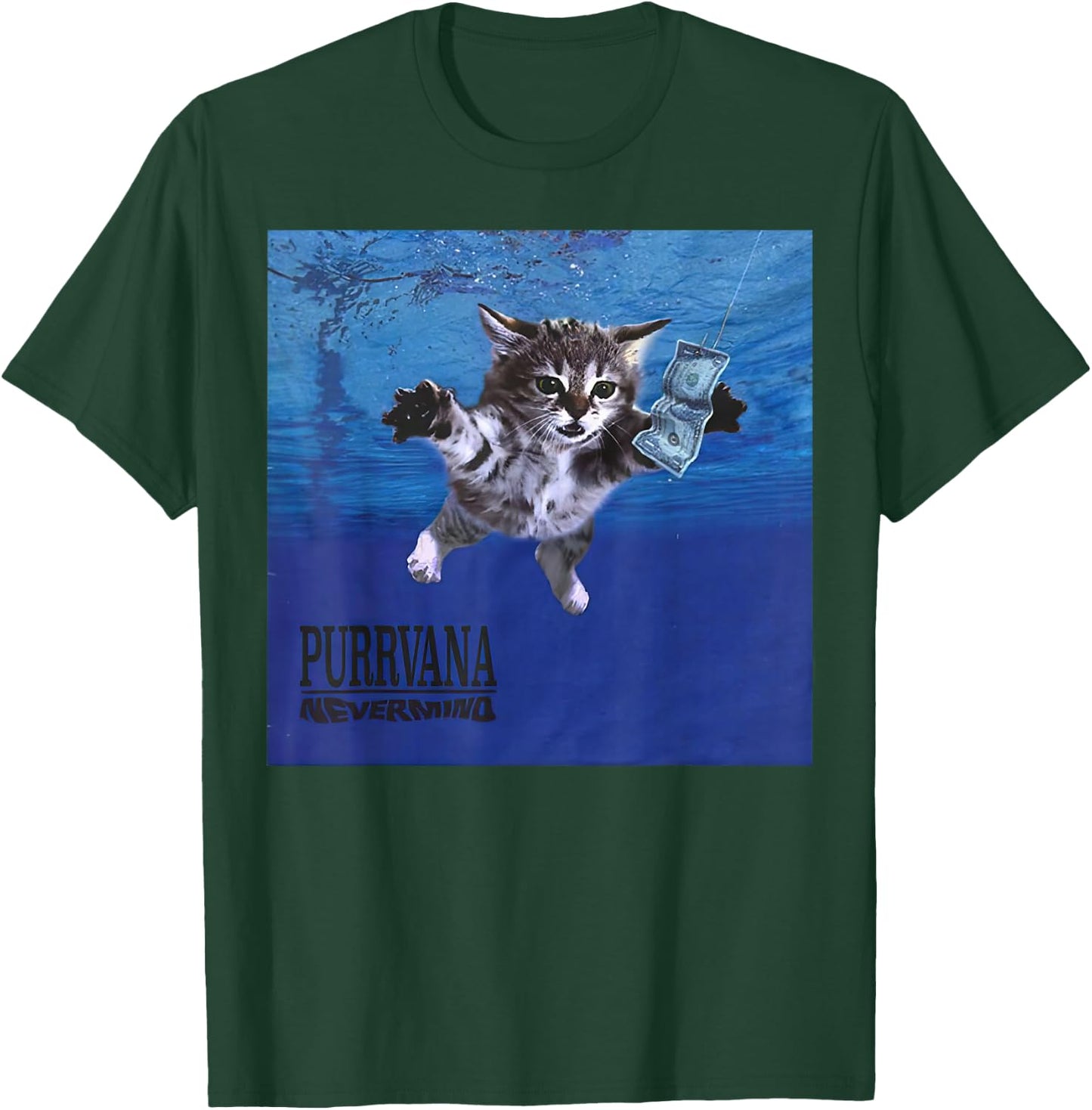 Funny Purrvana Cat T-Shirt - T-Shirt | Forest
