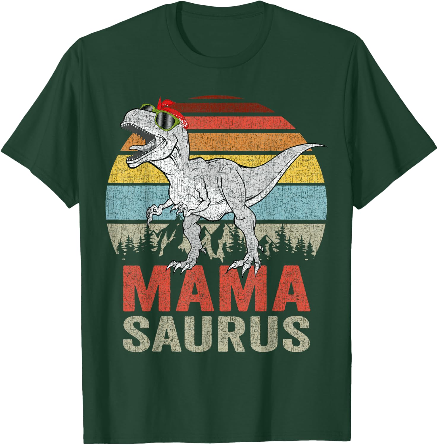 Mamasaurus Dinosaur Mama Saurus T Rex Funny Family Matching T-Shirt - T-Shirt | Forest