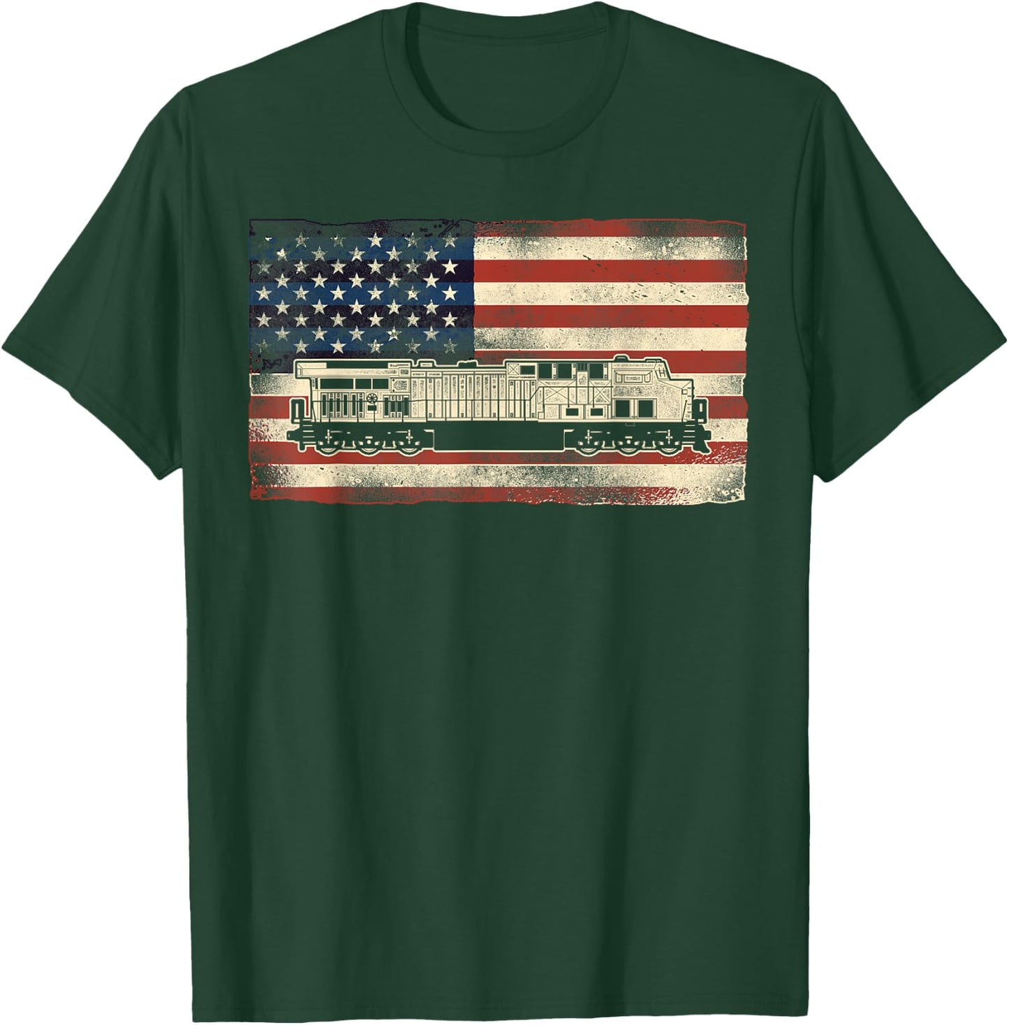 Freight Diesel Train Driver Trainspotting Locomotive T-Shirt - T-Shirt | Forest