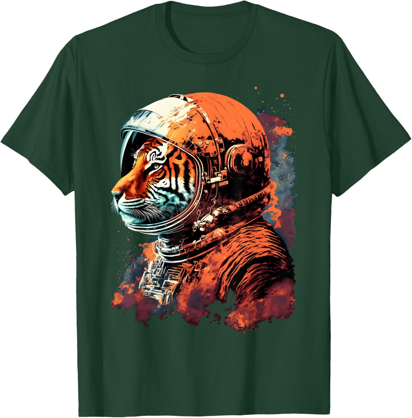 Tiger Astronaut Wearing a Cool Spacesuit Space Tiger T-Shirt - T-Shirt | Forest