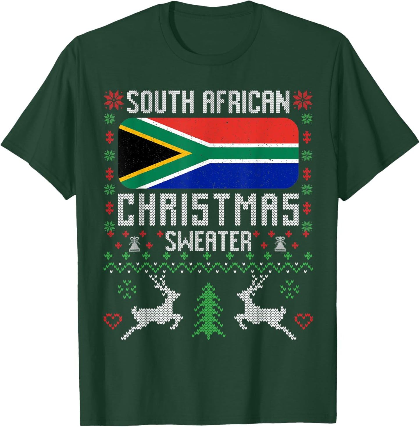 South Africa Flag South African Christmas Sweater T-Shirt - T-Shirt | Forest