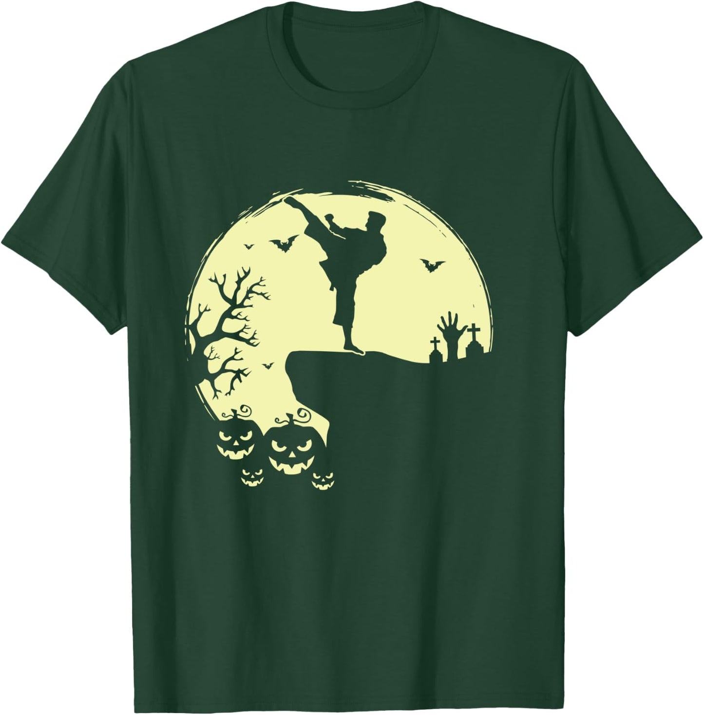 Scary Halloween Taekwondo Martial Arts Tae Kwon Do Full Moon T-Shirt - T-Shirt | Forest