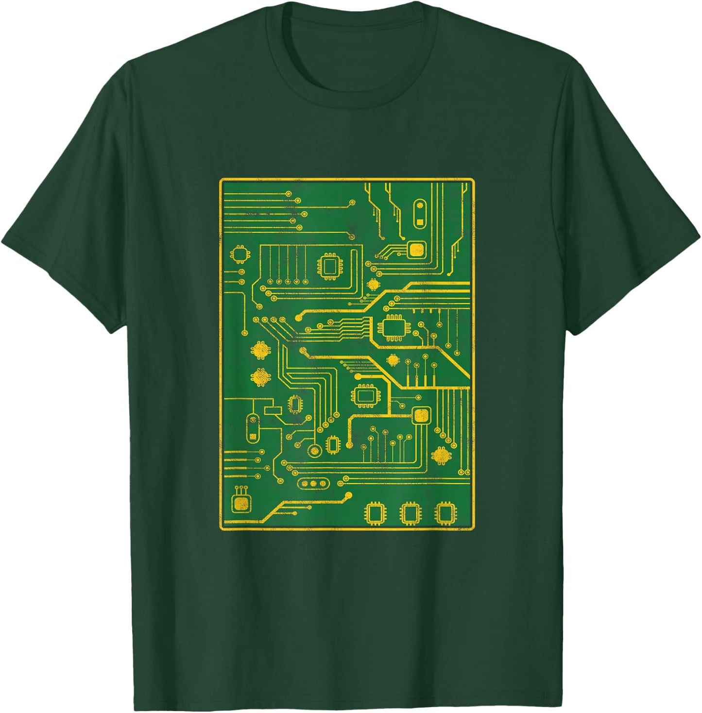Computer Repair Tech Technician Motherboard Printed Circuit Board T-Shirt - T-Shirt | Forest