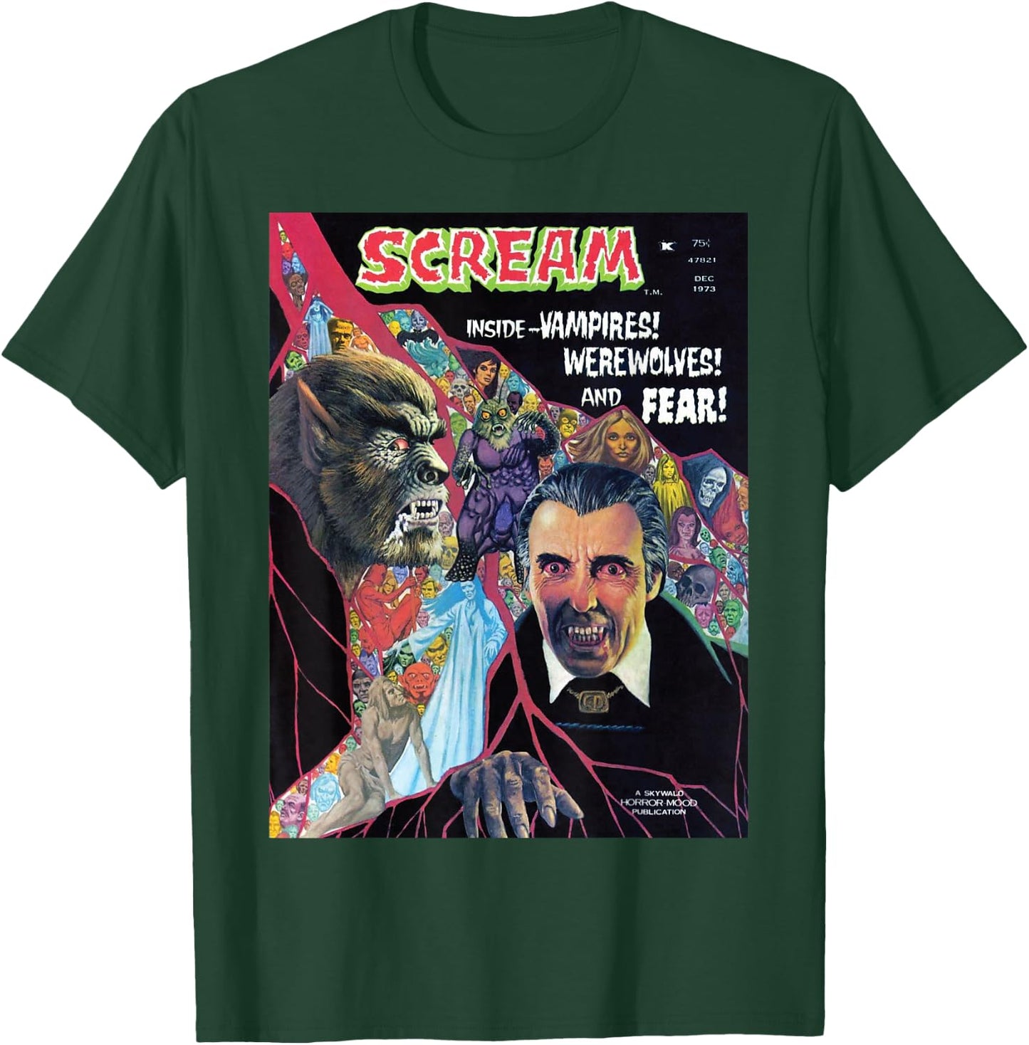 Halloween Horror Vintage Werewolf Vampire Comic Book Retro T-Shirt - T-Shirt | Forest