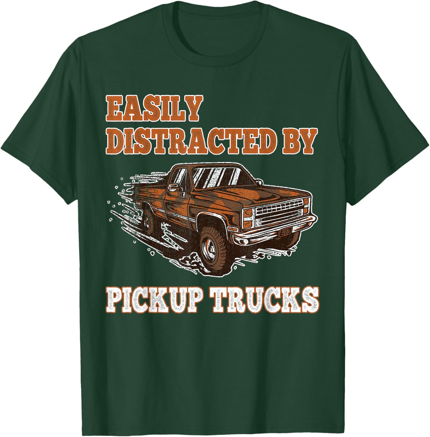 Easily Distracted By Pickup Trucks Kids Boys Toddler Trucker T-Shirt - T-Shirt | Forest