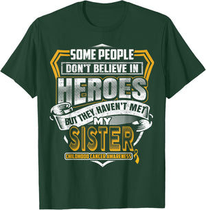 Childhood Cancer Warrior - I Wear Gold For My Sister T-Shirt - T-Shirt | Forest