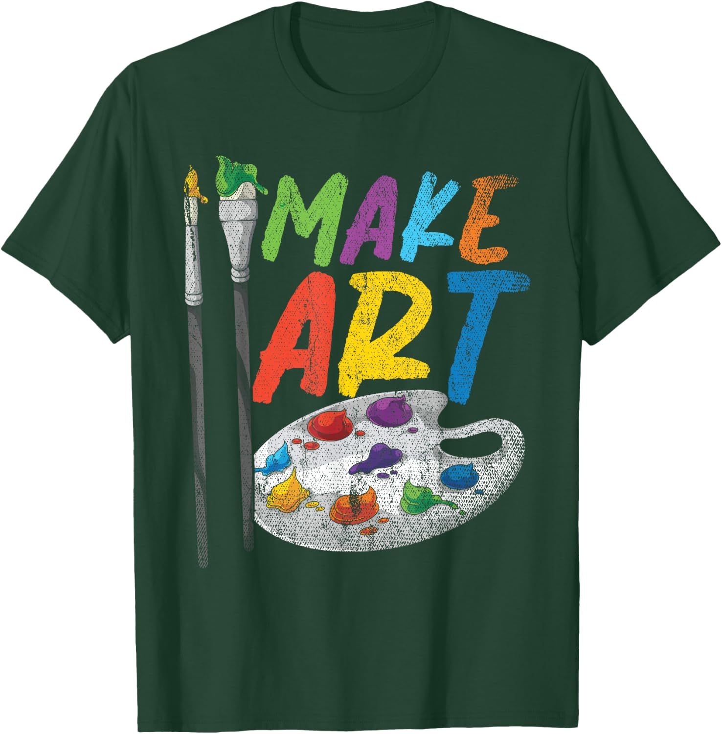 Painting Make Art Colorful Paint Palette Paint Brush Artist T-Shirt - T-Shirt | Forest