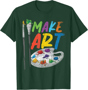 Painting Make Art Colorful Paint Palette Paint Brush Artist T-Shirt - T-Shirt | Forest