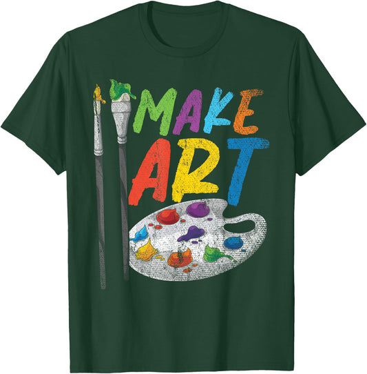 Painting Make Art Colorful Paint Palette Paint Brush Artist T-Shirt - T-Shirt | Forest