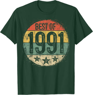 Best Of 1991 34th Birthday Gifts Women 34 Year Old T-Shirt - T-Shirt | Forest