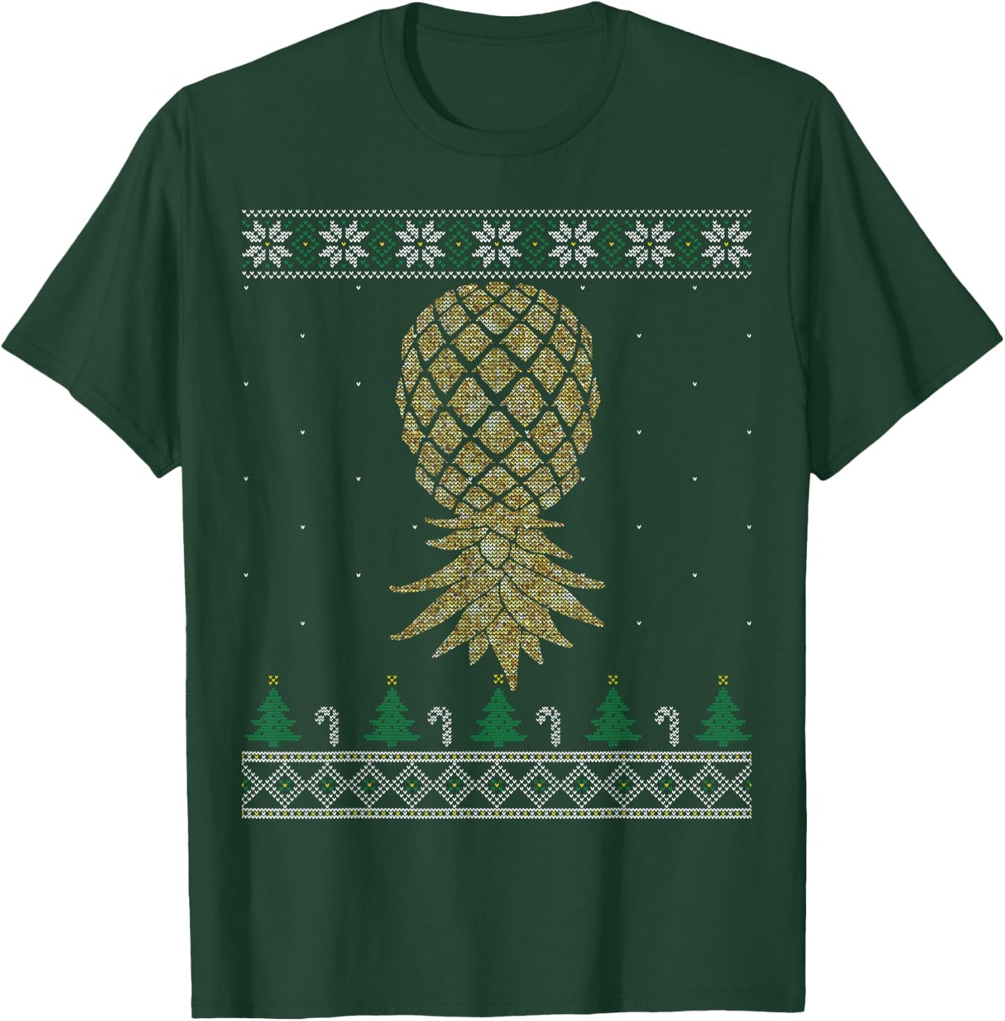 Swingers Upside Down Pineapple Party Ugly Christmas Sweater T-Shirt - T-Shirt | Forest