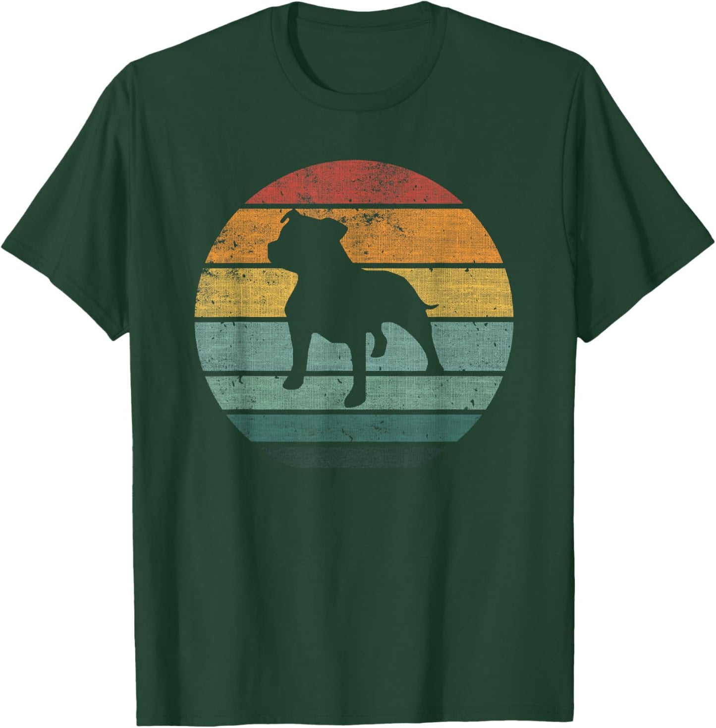 Staffordshire Bull Terrier Staffy Dog Breed Retro Vintage T-Shirt - T-Shirt | Forest