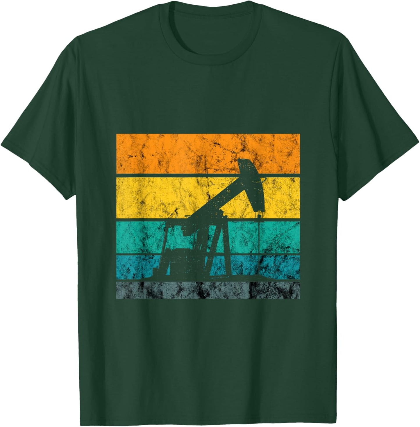 Oilfield Worker Oil Rig Oildrilling Retro Vintage Oil Worker T-Shirt - T-Shirt | Forest