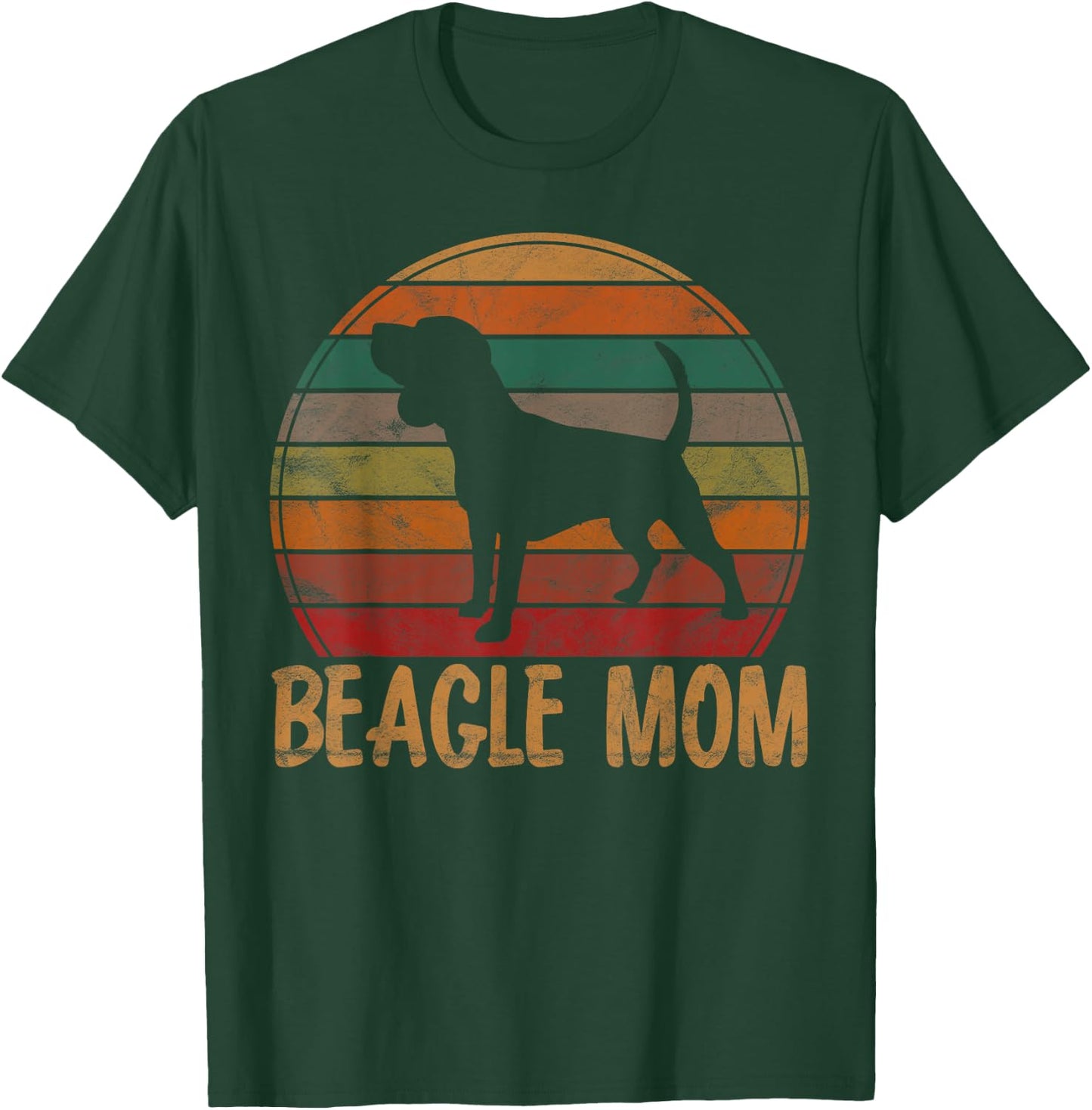 Retro Beagle Mom Gift Dog Mother Pet Tricolor Beagle Mama Men Women Girls Kids T-Shirt - T-Shirt | Forest