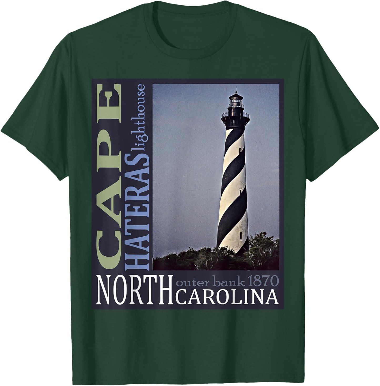 Cape Hatteras Lighthouse Outerbanks North Carolina 1870 Des T-Shirt - T-Shirt | Forest