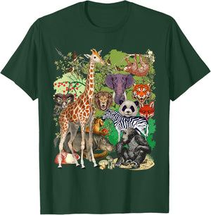 Jungle Animal Wildlife Safari Zoo Theme Forest Wild Animals T-Shirt - T-Shirt | Forest