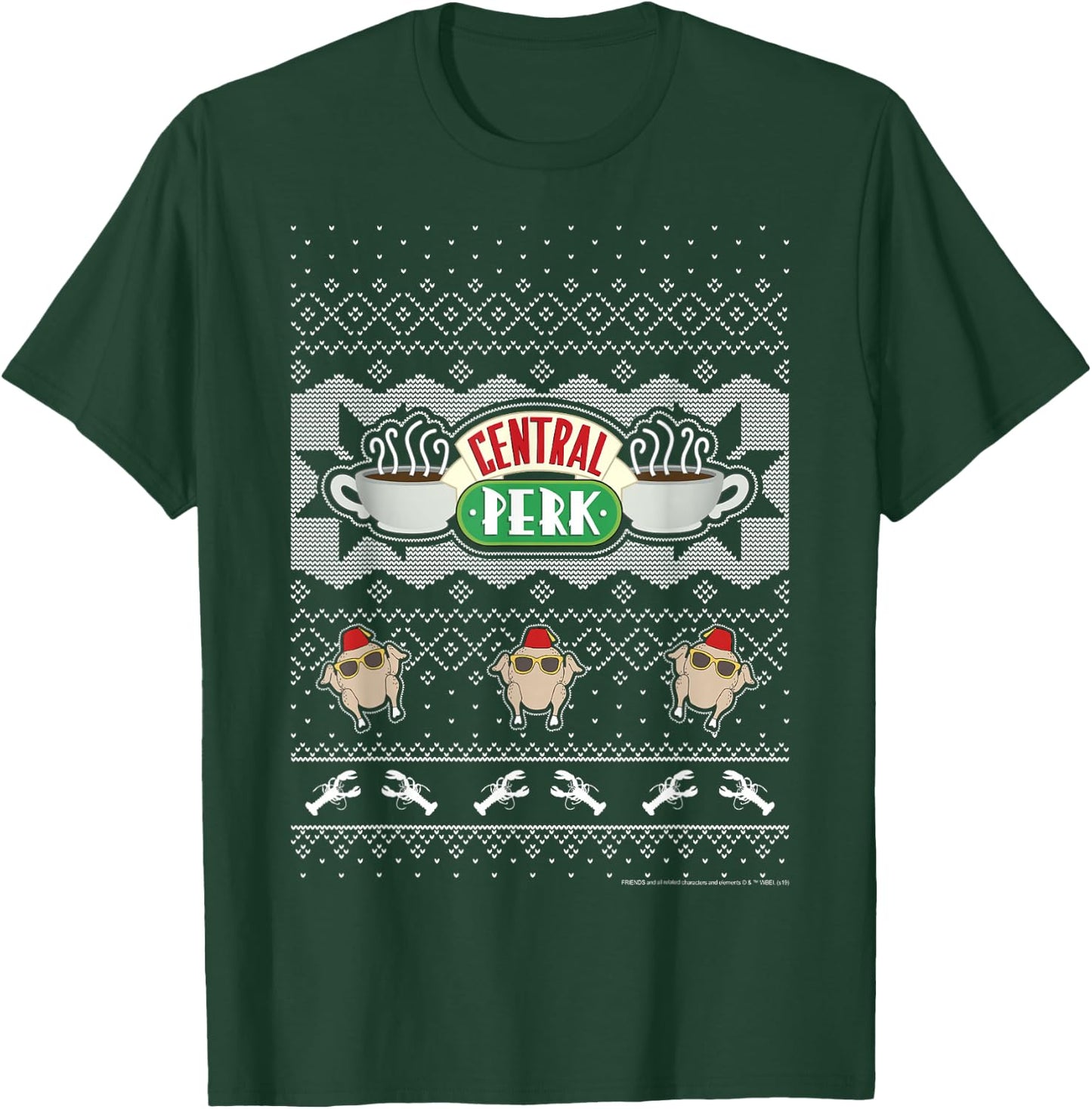Friends Christmas Central Perk Ugly Sweater Style T-Shirt - T-Shirt | Forest