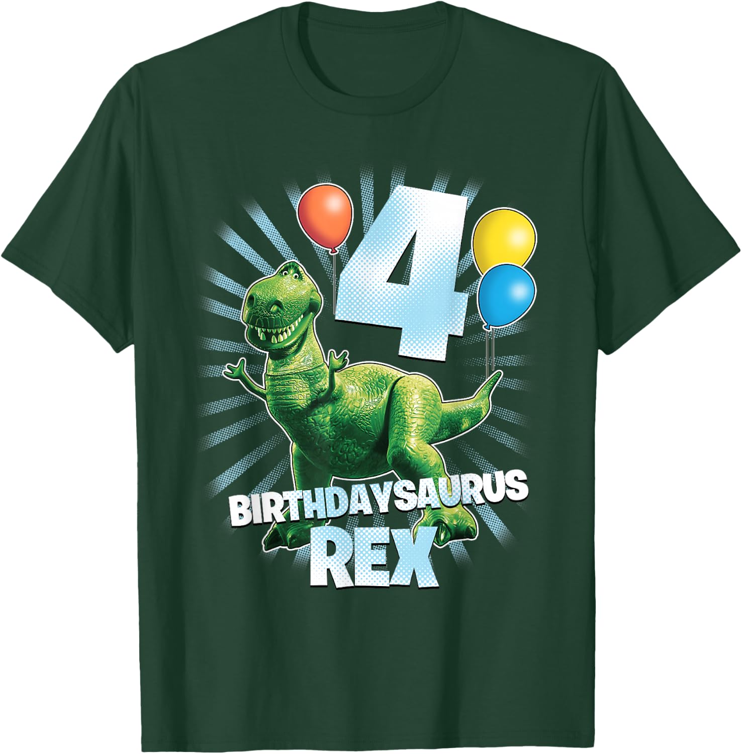 Disney Pixar Toy Story Birthdaysaurus Rex 4th Birthday T-Shirt - T-Shirt | Forest