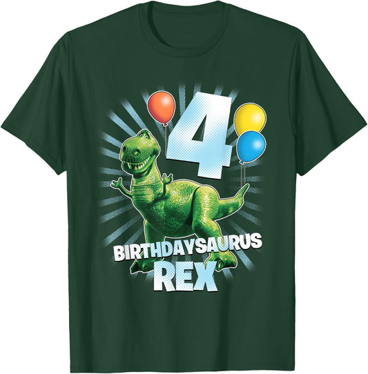 Disney Pixar Toy Story Birthdaysaurus Rex 4th Birthday T-Shirt - T-Shirt | Forest