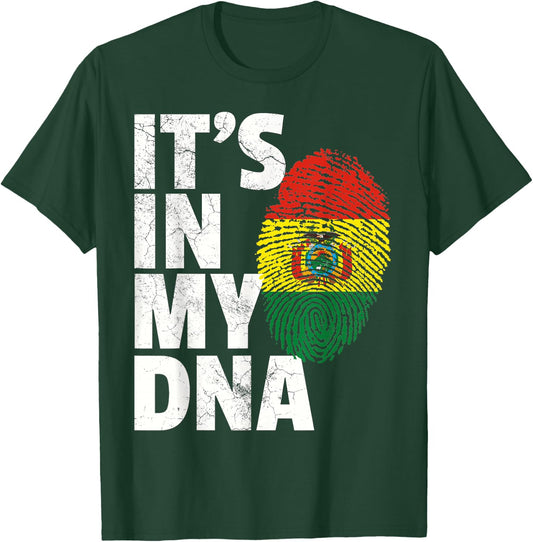 IT'S IN MY DNA Bolivian Bolivia Flag Men Women Pride Roots T-Shirt - T-Shirt | Forest