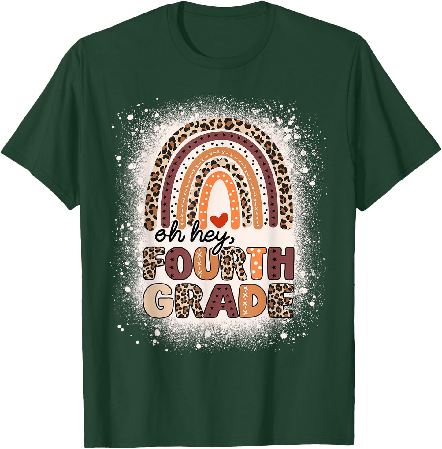Oh Hey Fourth Grade Rainbow Bleached 1st Day Of School Girls T-Shirt - T-Shirt | Forest
