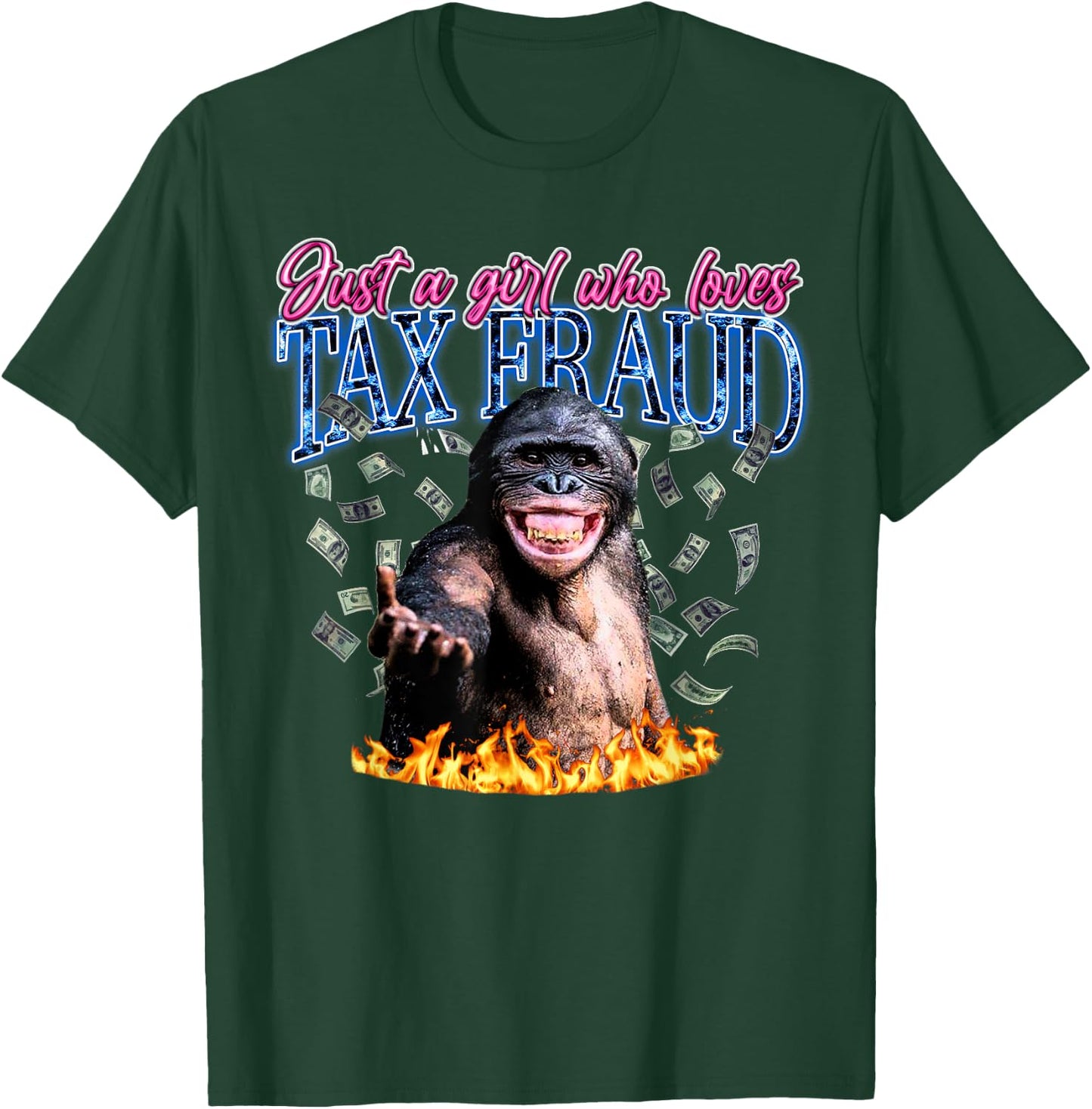 Just A Girl Who Loves Tax Fraud Vintage Bootleg Rap 90s T-Shirt - T-Shirt | Forest