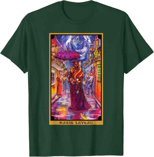 Marie Laveau Justice Tarot Card Voodoo Witch New Orleans T-Shirt - T-Shirt | Forest