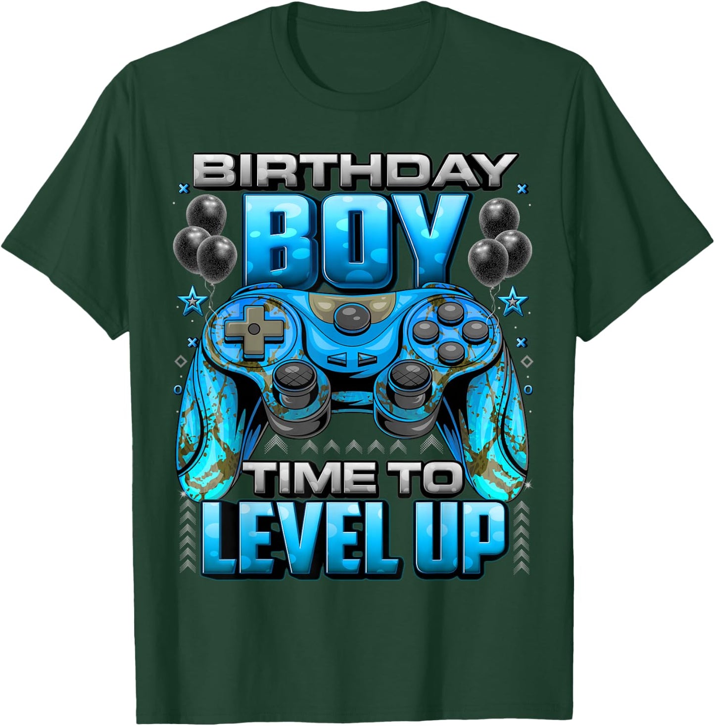 Birthday Boy Time to Level Up Shirt Video Gamer Birthday Boy T-Shirt - T-Shirt | Forest