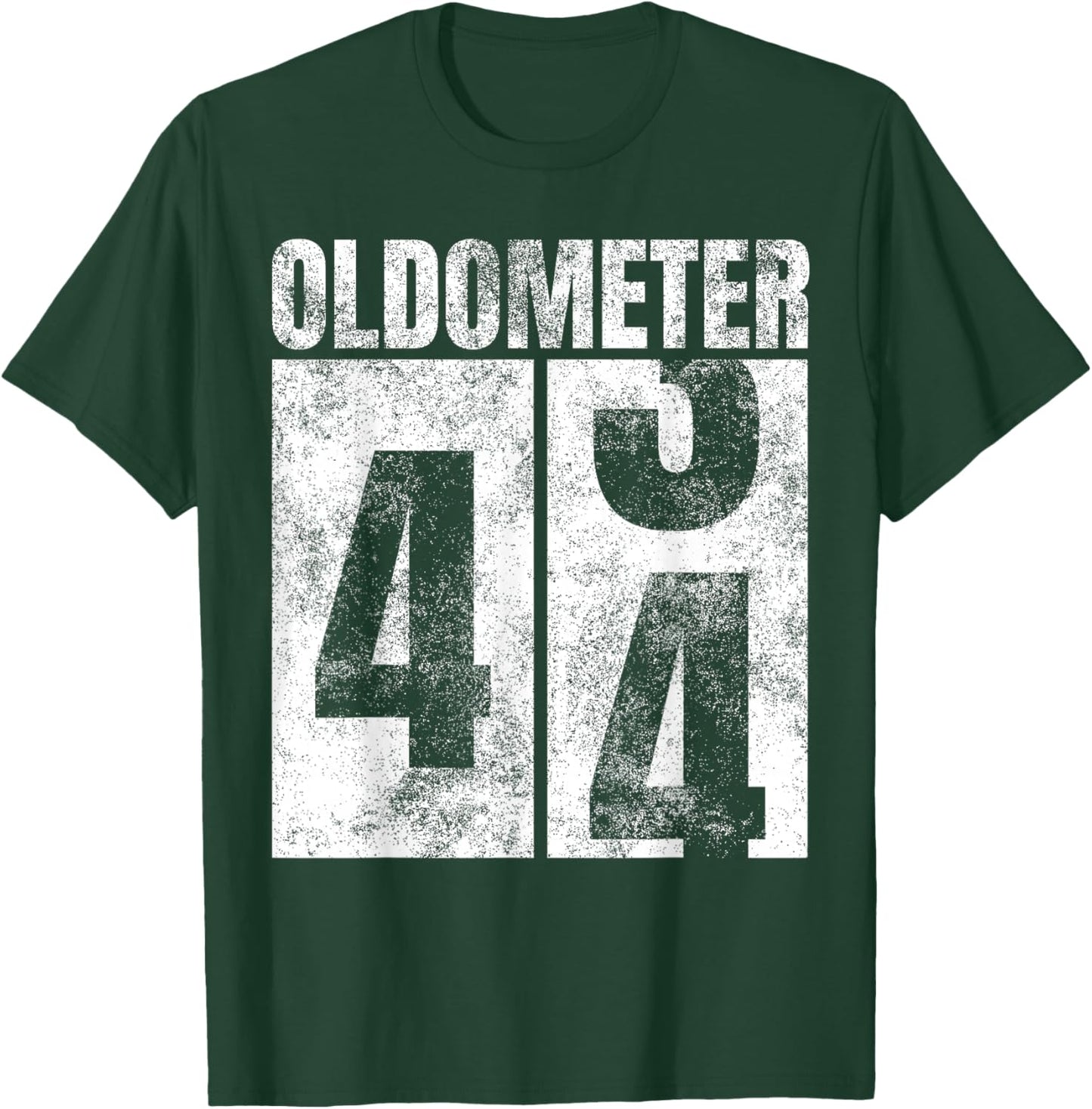 Oldometer 43-44 yrs Old Man Woman Bday Graphic 44th Birthday T-Shirt - T-Shirt | Forest