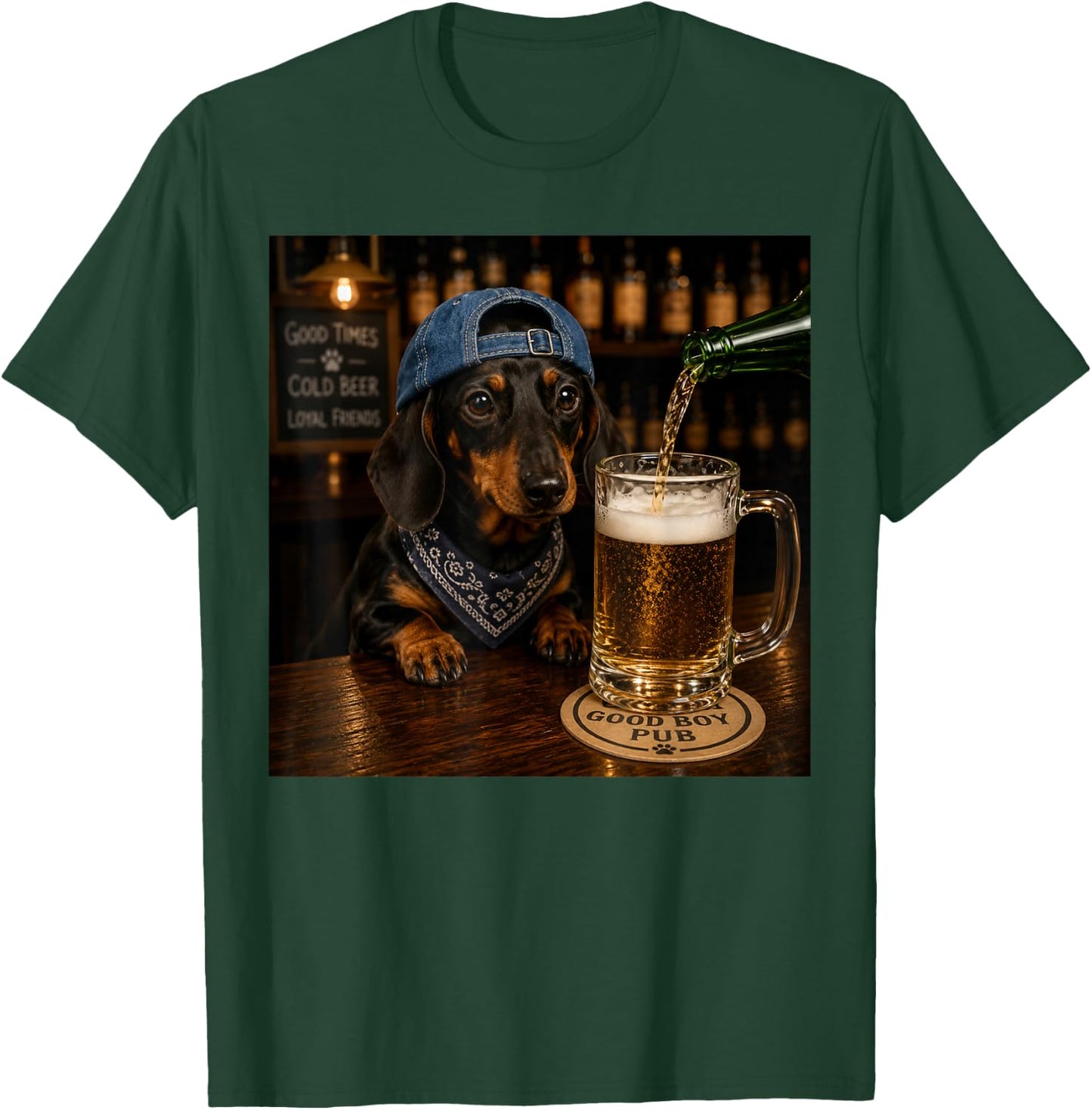 Dachshund Drinking Beer Funny Dog Meme T-Shirt - T-Shirt | Forest