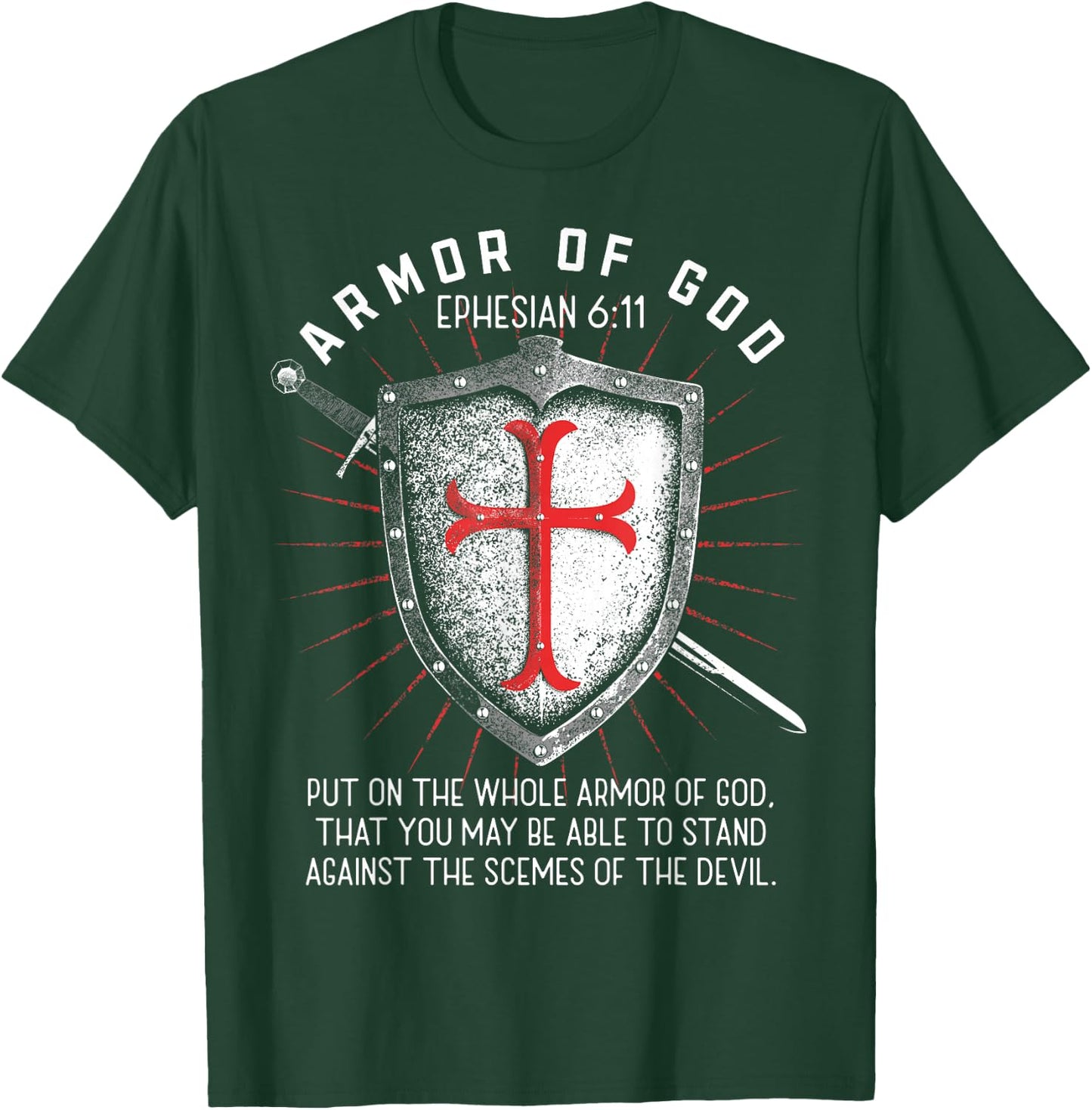Armor Of God Ephesians 6:17 Bible Verse T Christian T-Shirt - T-Shirt | Forest