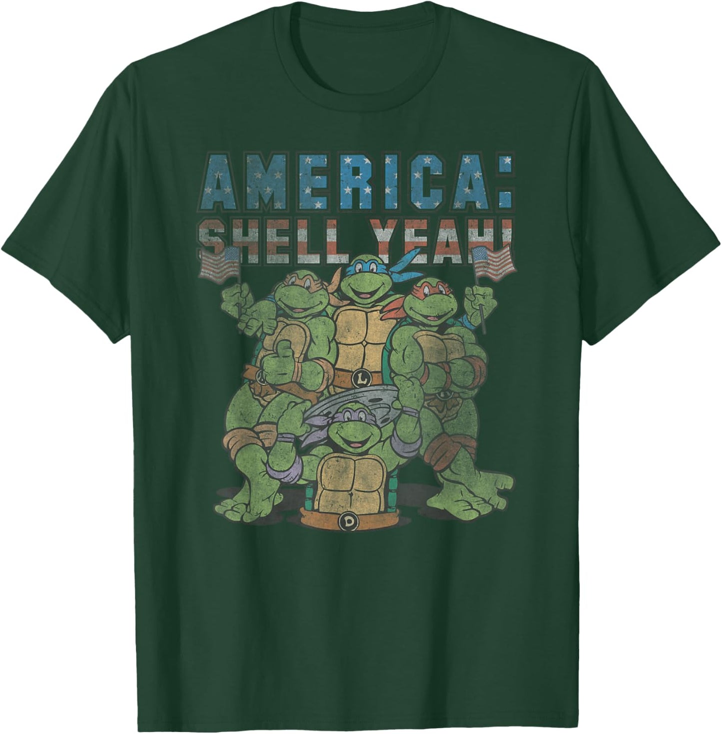 TMNT America: Shell Yeah! Group Shot T-Shirt - T-Shirt | Forest