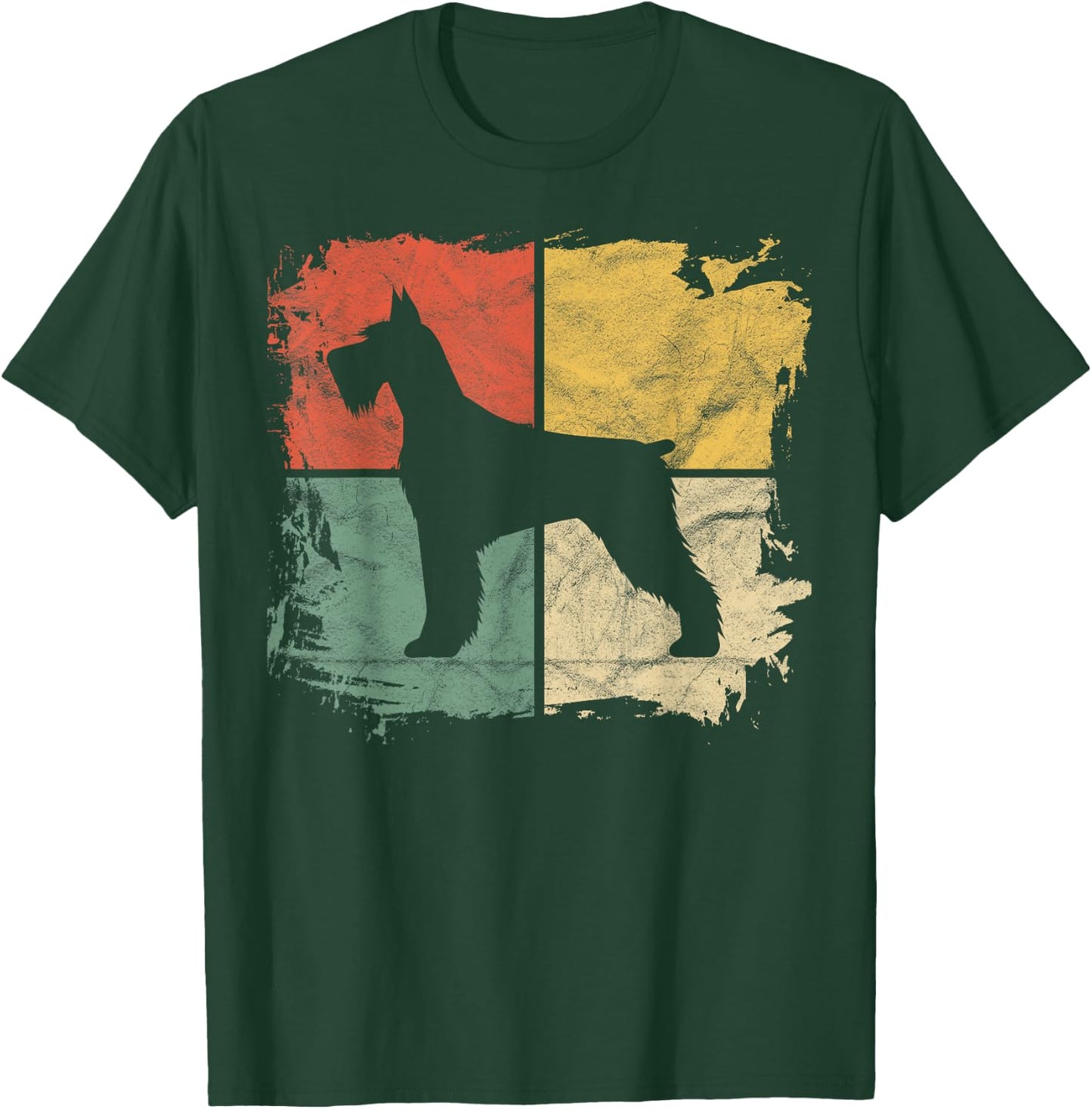 Square Retro Schnauzer Owner Gift Standard Giant Dog Dad Mom T-Shirt - T-Shirt | Forest