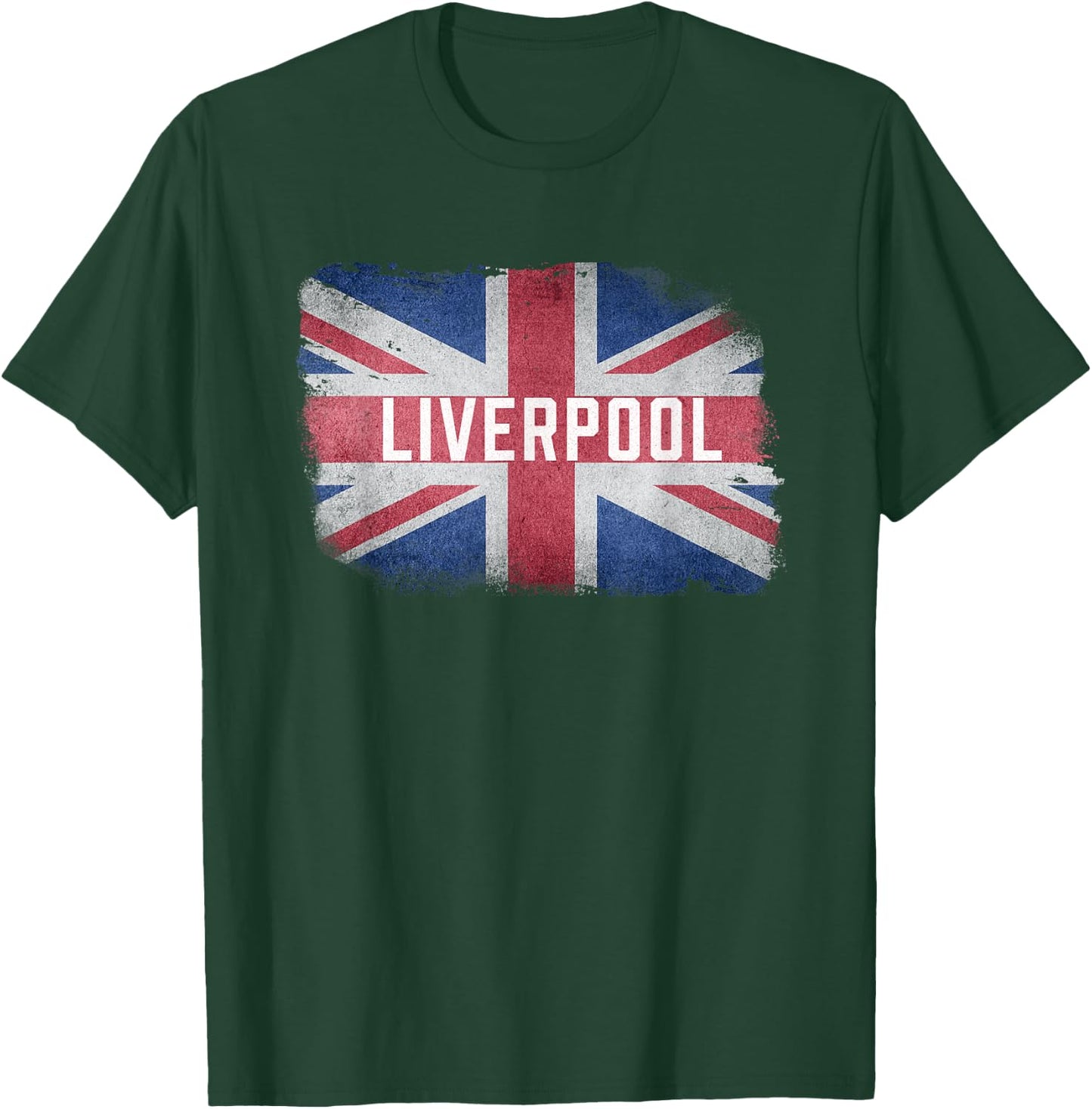 Liverpool | United Kingdom British Flag Vintage UK Scouser T-Shirt - T-Shirt | Forest