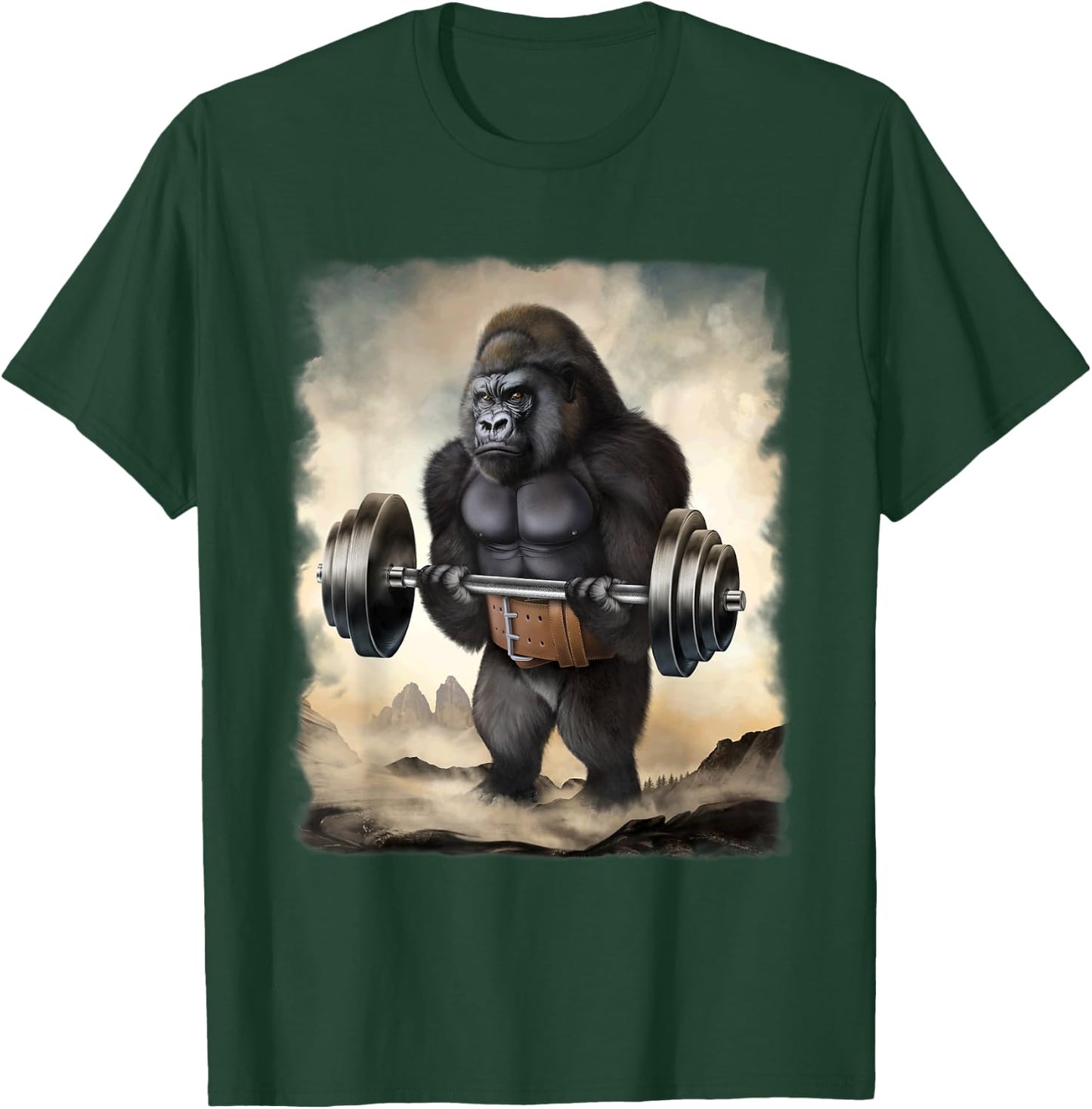 Gorilla Muscle Training Weightlifting T-Shirt - T-Shirt | Forest
