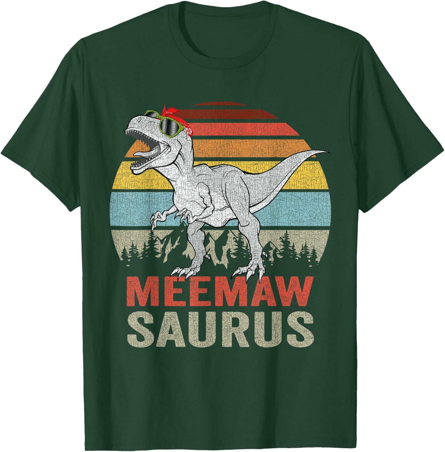 Meemawsaurus T Rex Dino Meemaw Saurus Family Dinosaur Women T-Shirt - T-Shirt | Forest