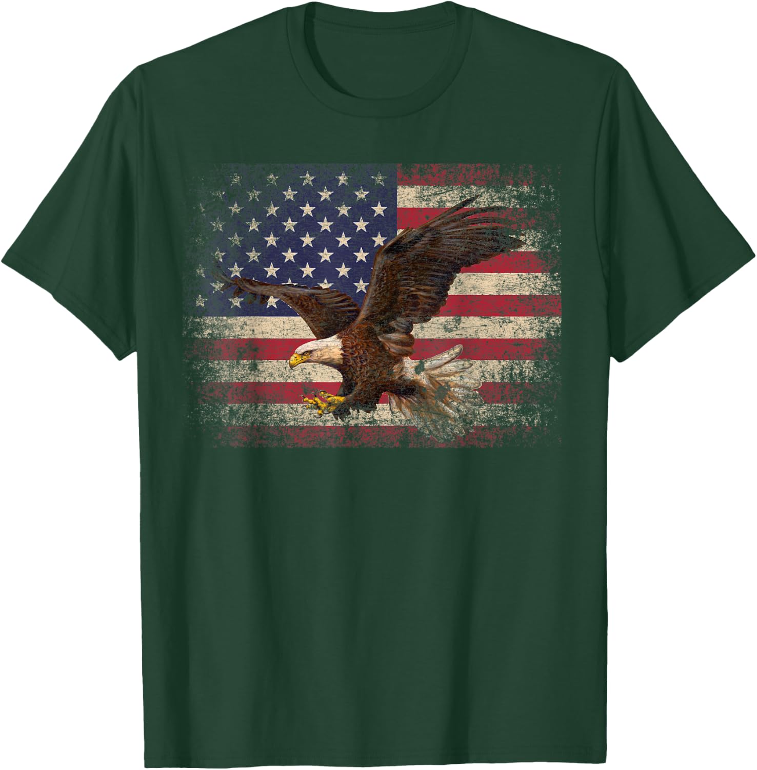Bald Eagle 4th of July Christmas Gift American Flag Country Kids Men T-Shirt - T-Shirt | Forest