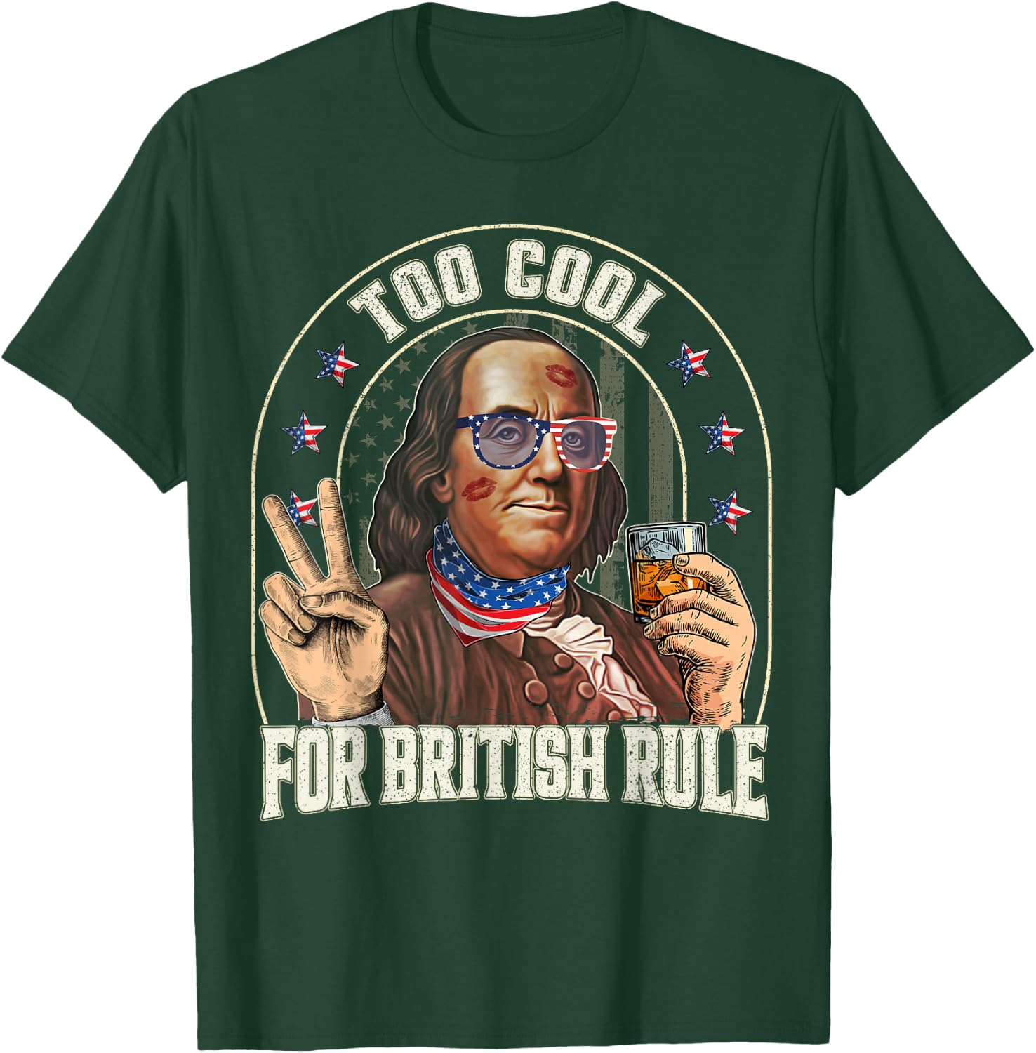 4th of July To Cool For British Rule Funny T-Shirt - T-Shirt | Forest