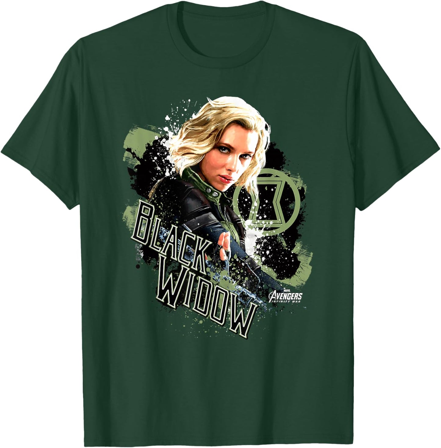 Marvel Infinity War Black Widow Pain Splat Graphic T-Shirt - T-Shirt | Forest