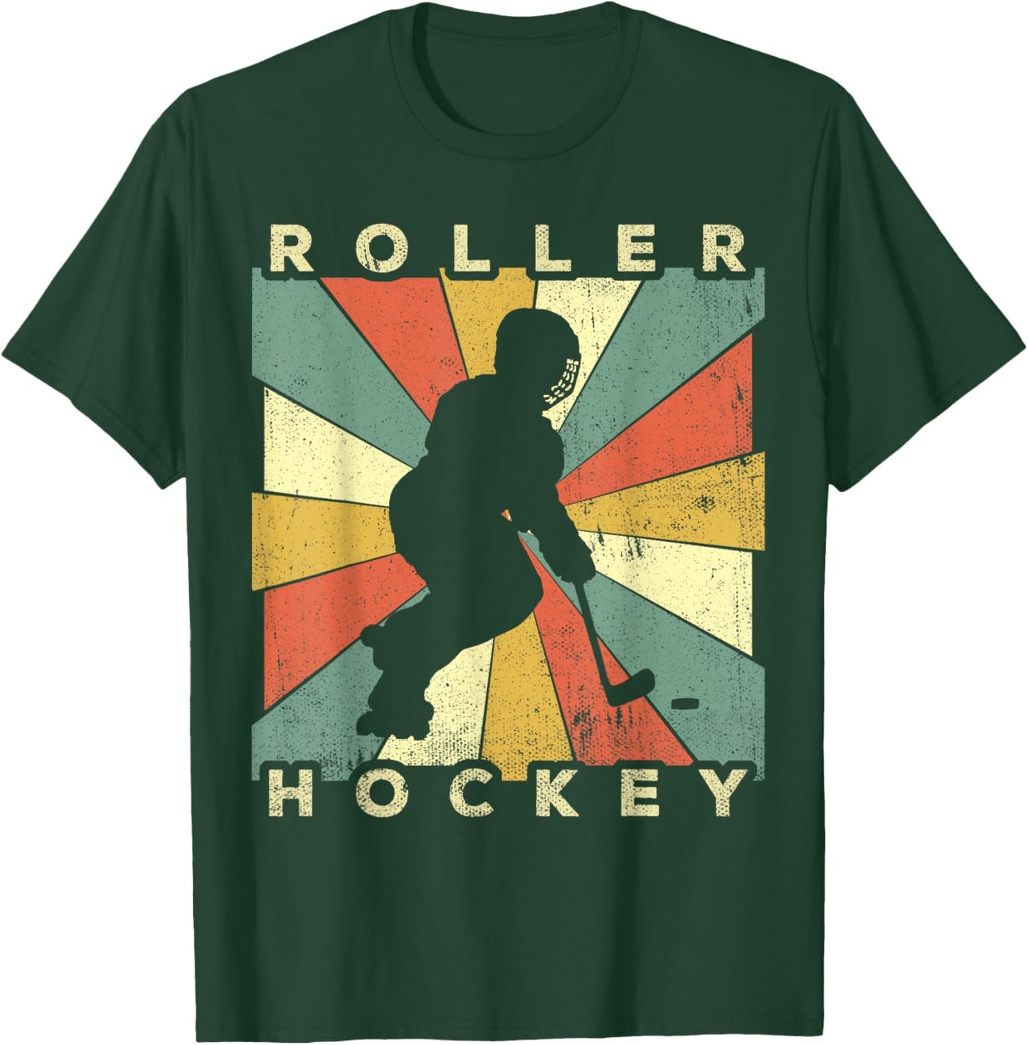 Vintage Roller Hockey Sport Retro T-Shirt - T-Shirt | Forest