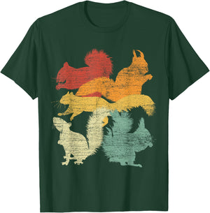 Retro Forest Animal Lover Gift Squirrel T-Shirt - T-Shirt | Forest