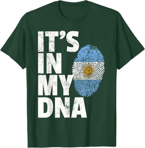 IT'S IN MY DNA Argentina Flag Men Women Pride Roots Gift T-Shirt - T-Shirt | Forest