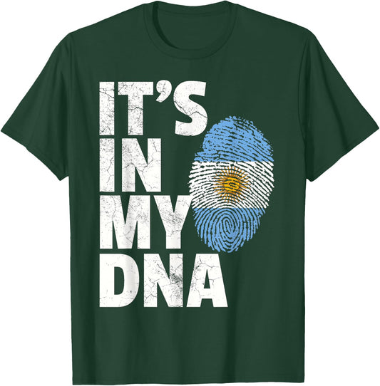 IT'S IN MY DNA Argentina Flag Men Women Pride Roots Gift T-Shirt - T-Shirt | Forest