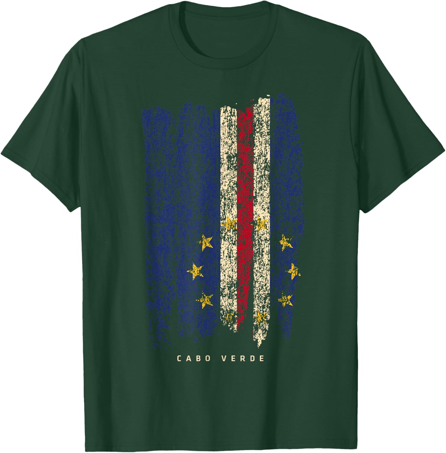 Vintage Cape Verde Retro Cabo Verde Flag Shirt T-Shirt - T-Shirt | Forest