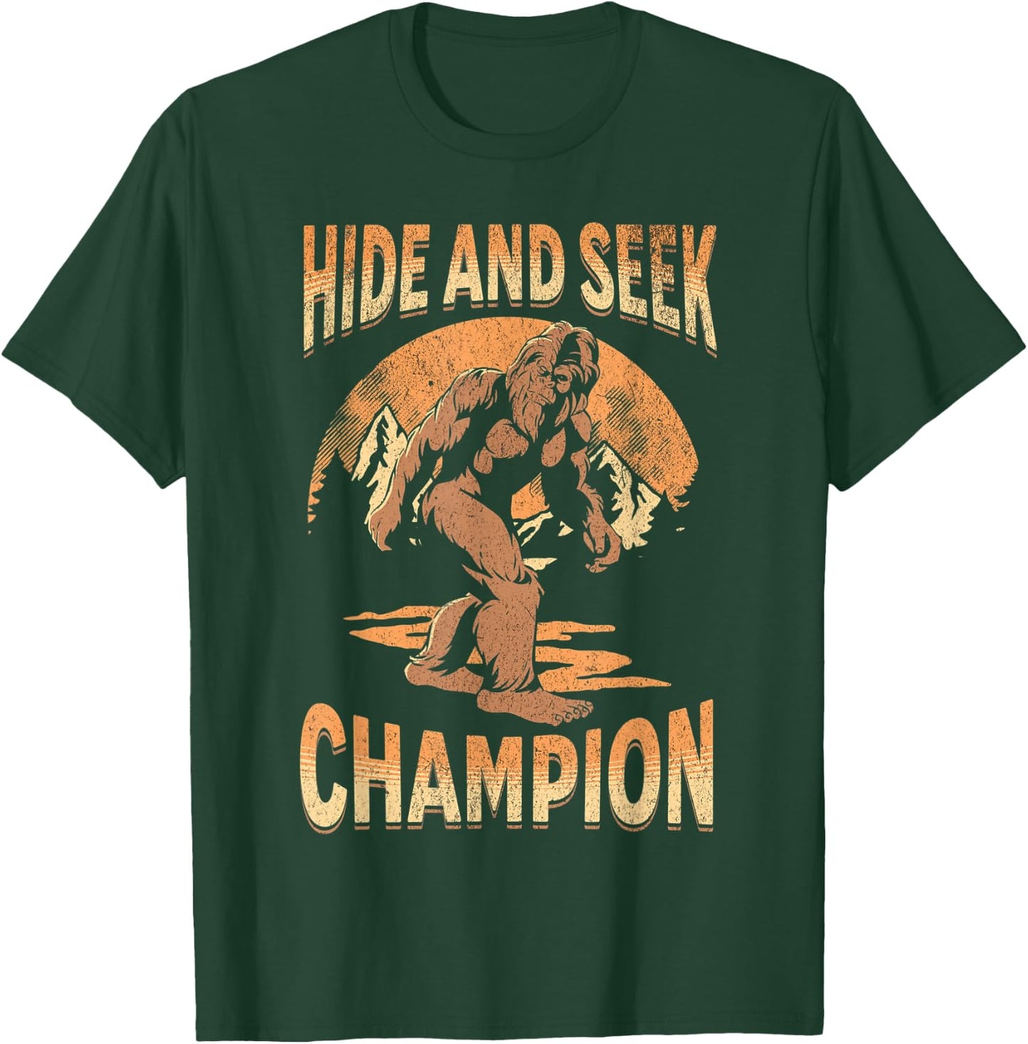 Hide And Seek Champion Sasquatch Funny Bigfoot T-Shirt - T-Shirt | Forest